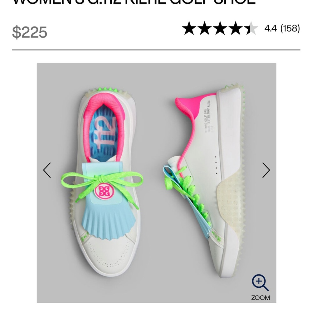 G/FORE Women's White and Neon Pink Athletic Shoes